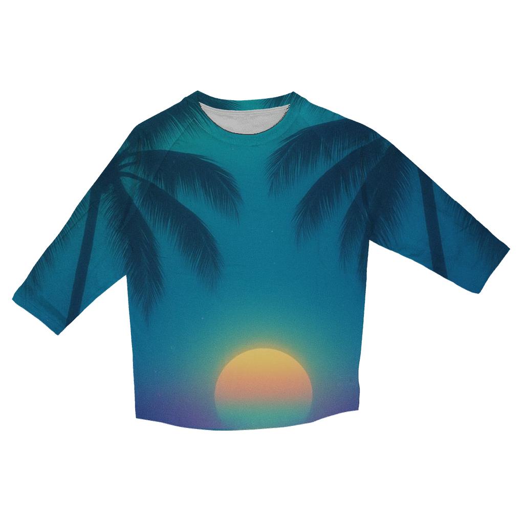 Teal Palm Daydream casual three quarter sleeve shirts