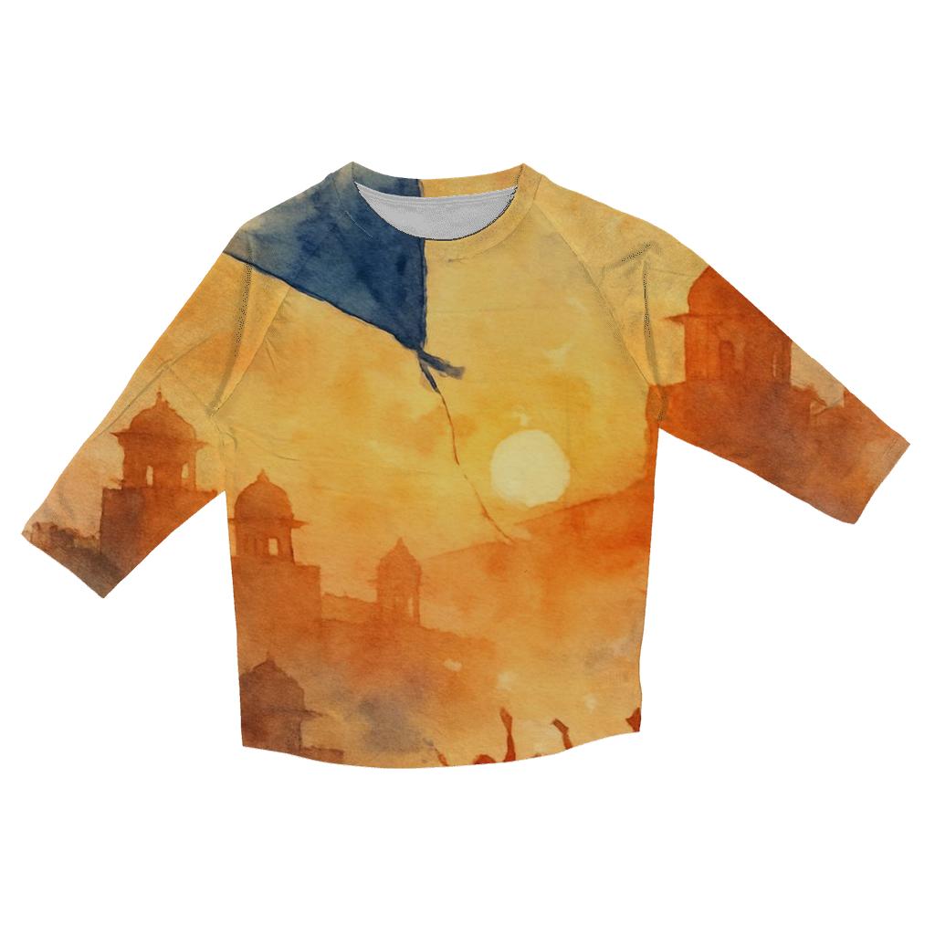 Bollywood Watercolor Dawn custom 3/4 sleeve shirts