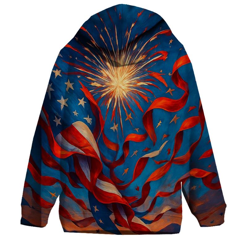 Skyline Fireworks Tapestry zip-up hoodies