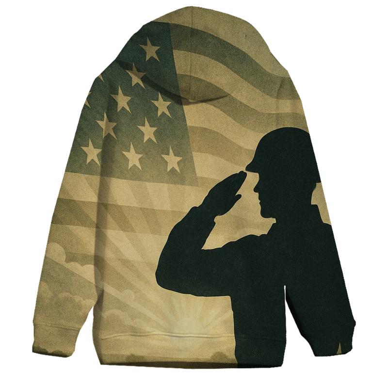 Silhouette Salute Sunrise printed hoodies