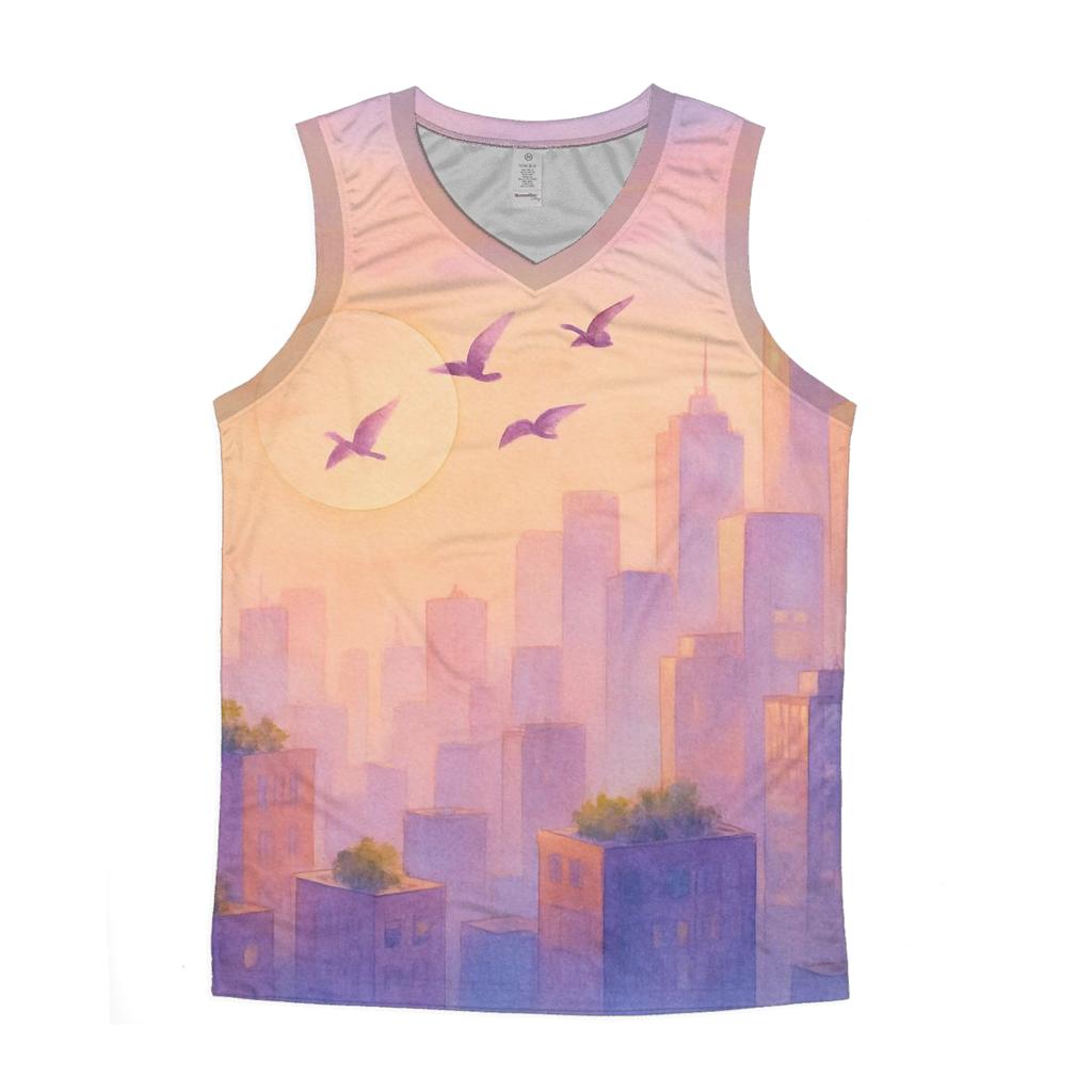 Lavender City Afterglow personalized athletic tanks