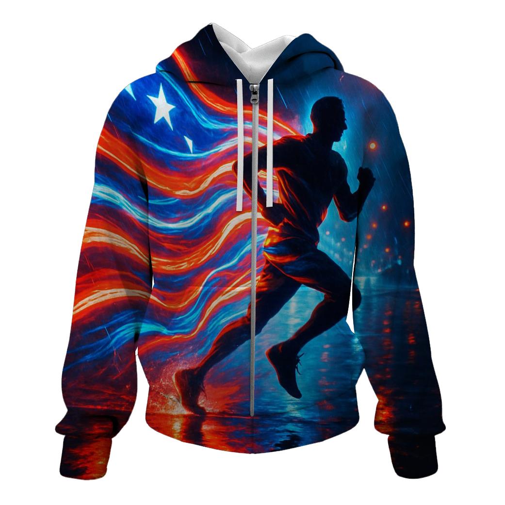 Neon Stripes Run lightweight hoodies