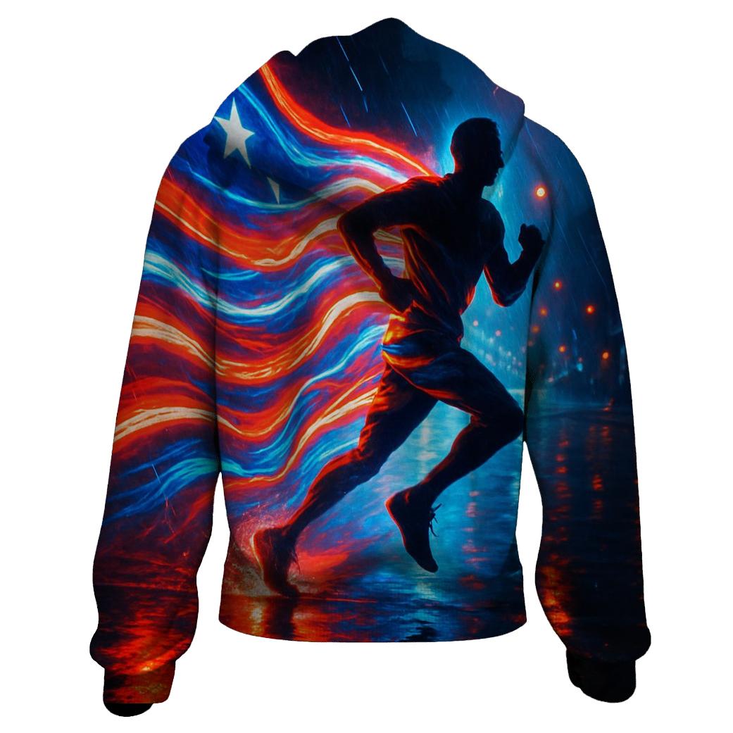 Neon Stripes Run lightweight hoodies