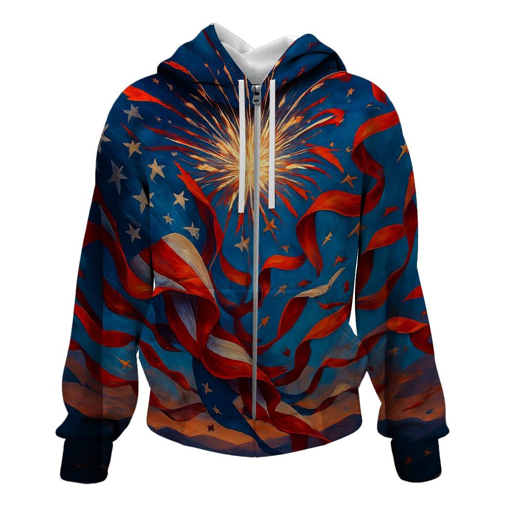 Skyline Fireworks Tapestry lightweight hoodies