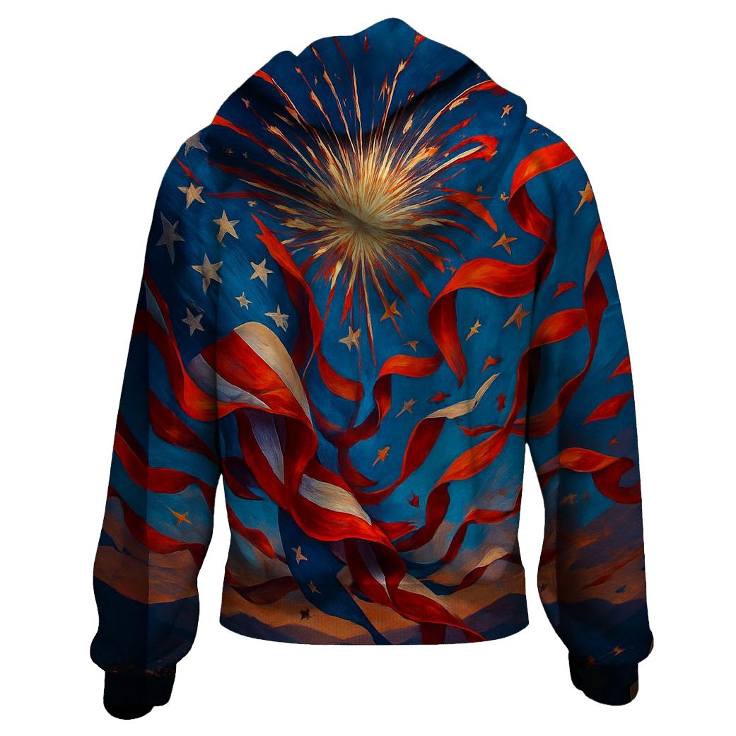 Skyline Fireworks Tapestry lightweight hoodies