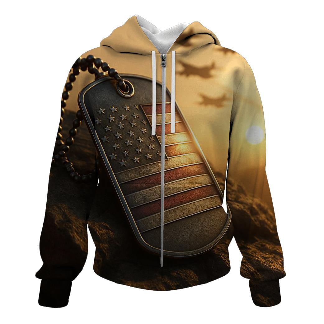 Dog Tags In Sunburst pullover hoodies