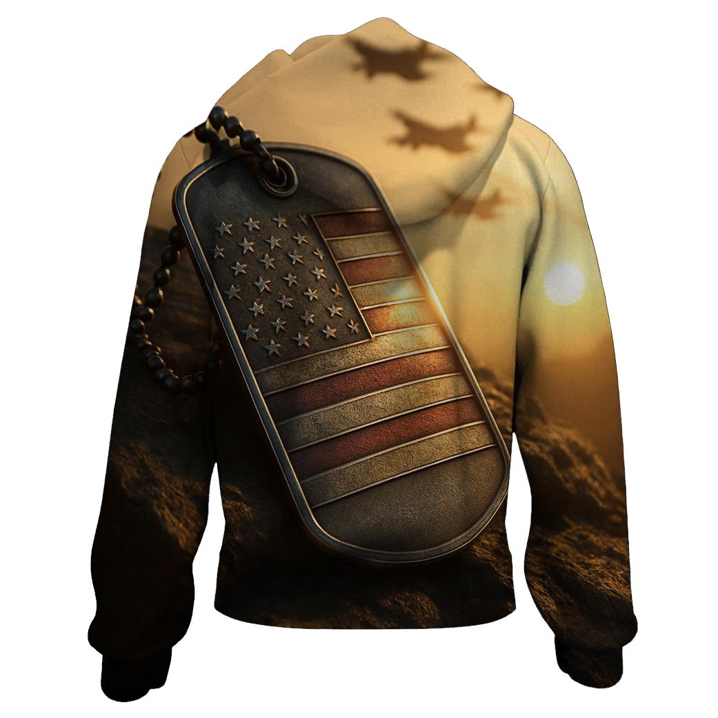 Dog Tags In Sunburst pullover hoodies