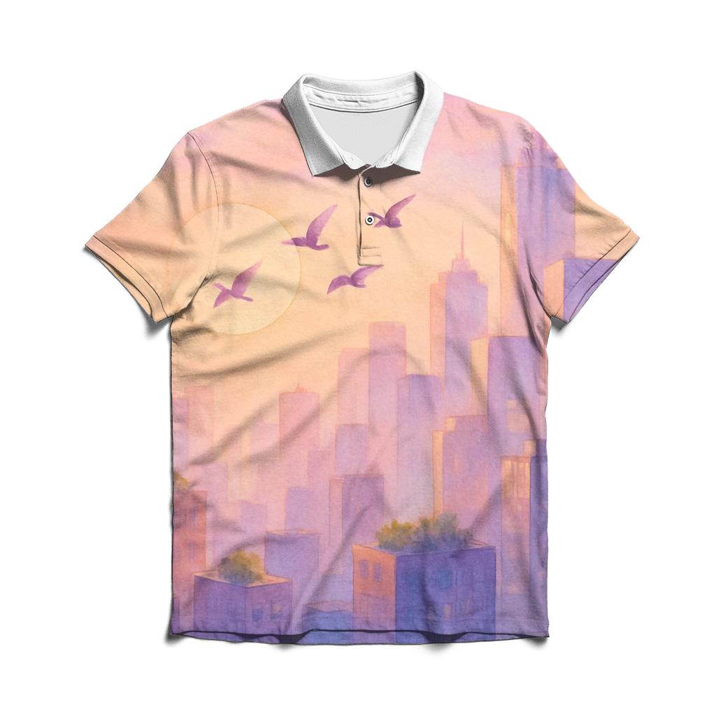 Lavender City Afterglow designer slim fit polos