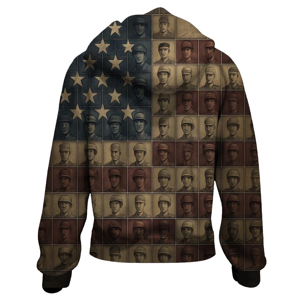 Veteran Mosaic Flag lightweight hoodies