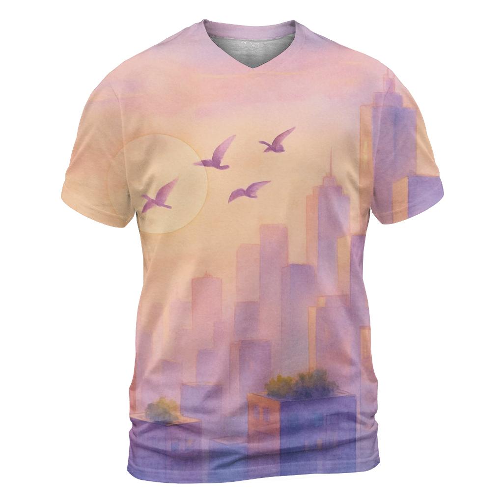 Lavender City Afterglow custom all-over print shirts
