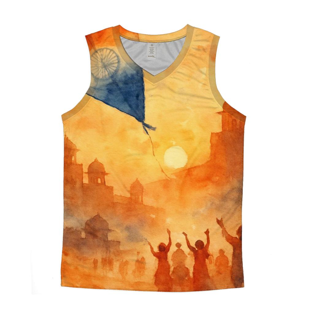 Bollywood Watercolor Dawn sports performance tank tops