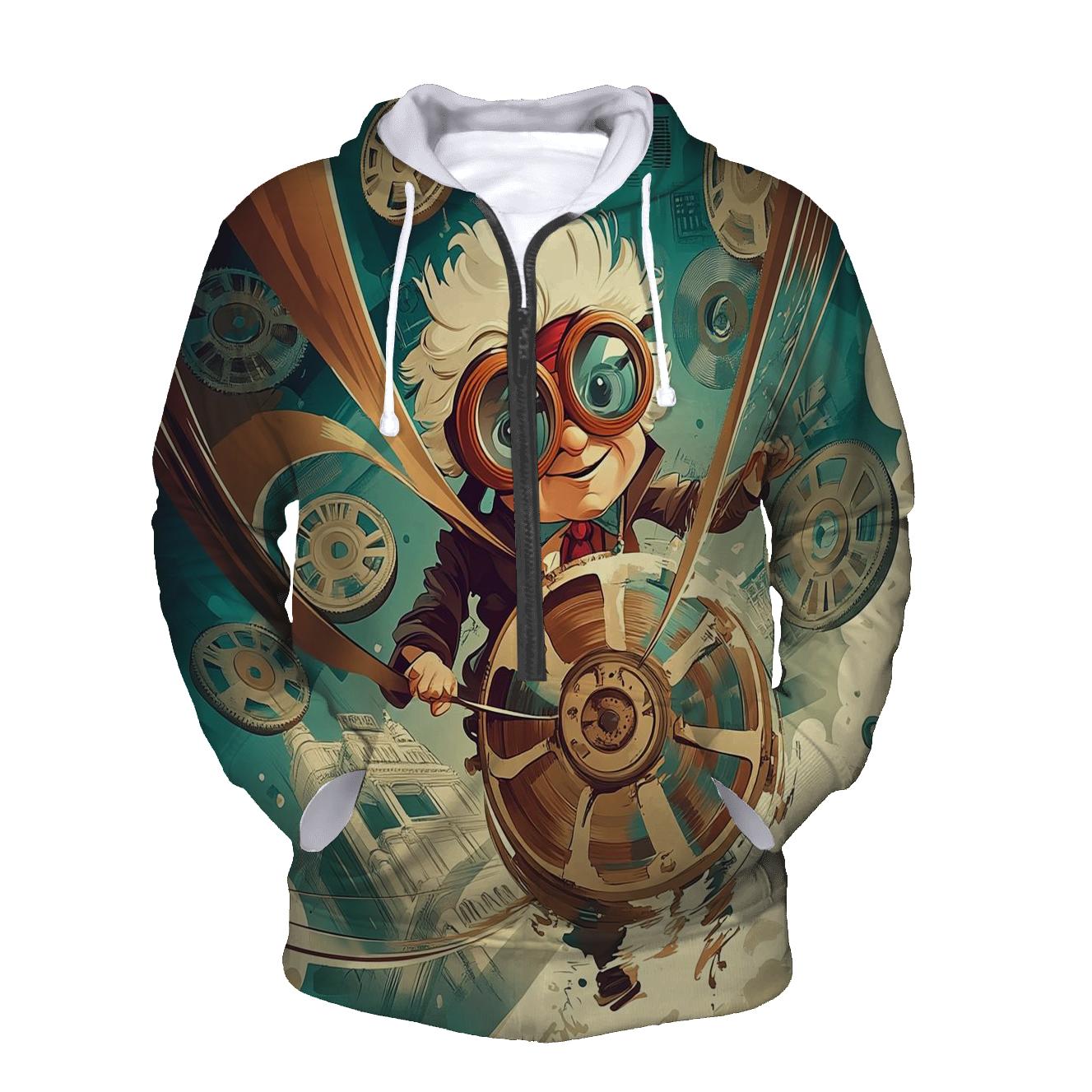 Professor Popcorn And The Time Tangle embroidered hoodies