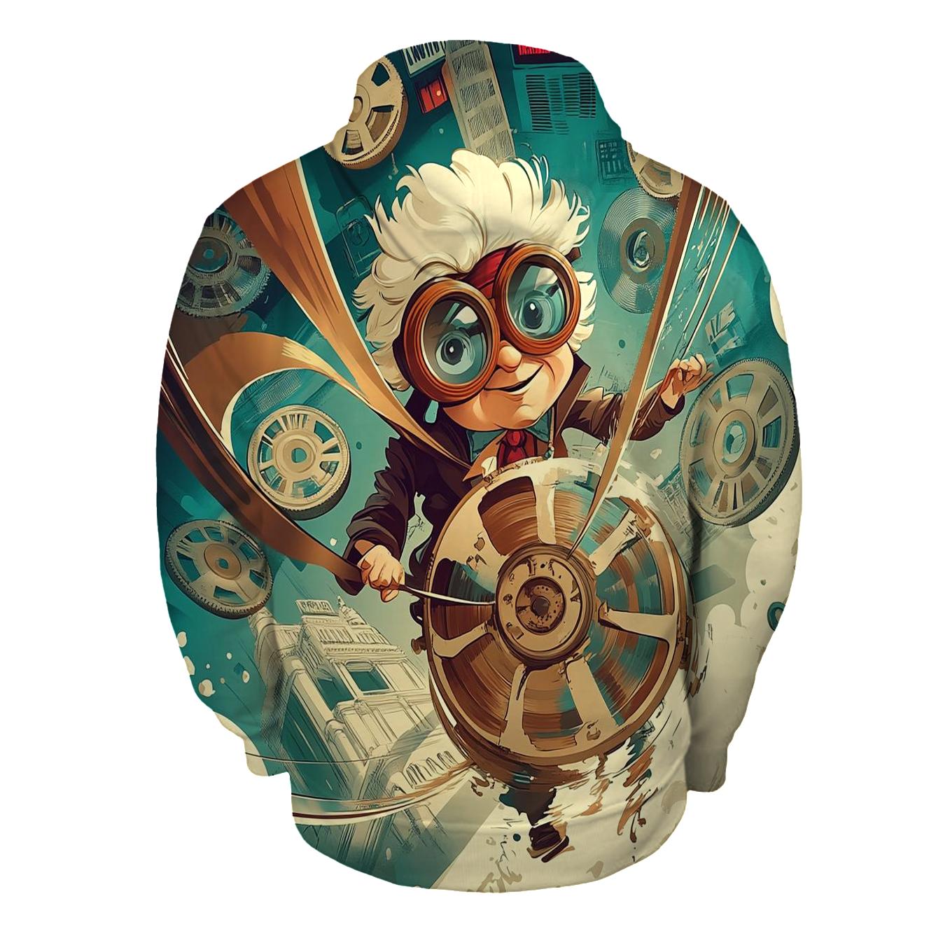 Professor Popcorn And The Time Tangle embroidered hoodies
