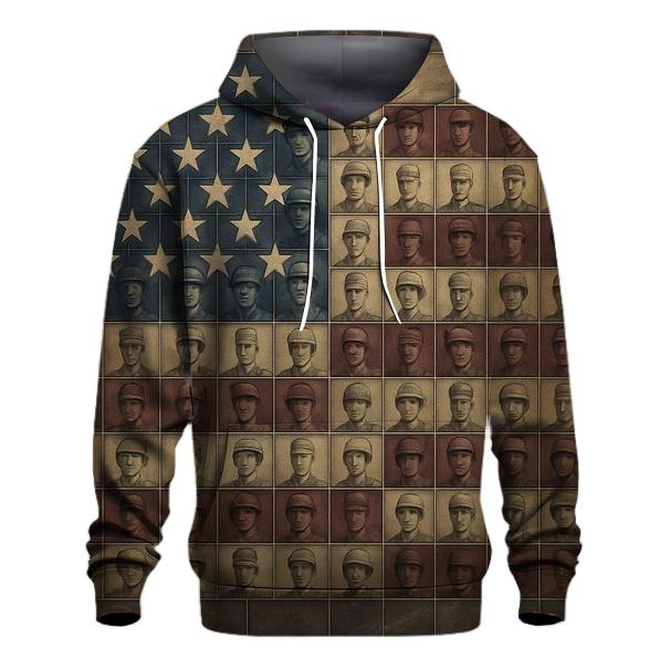 Veteran Mosaic Flag embroidered hoodies