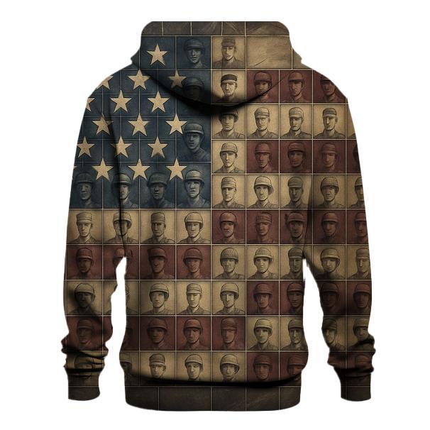 Veteran Mosaic Flag embroidered hoodies