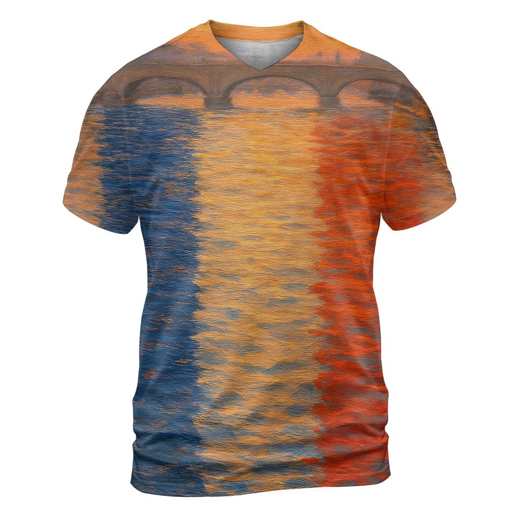 Tricolore Seine Reflection statement graphic shirts