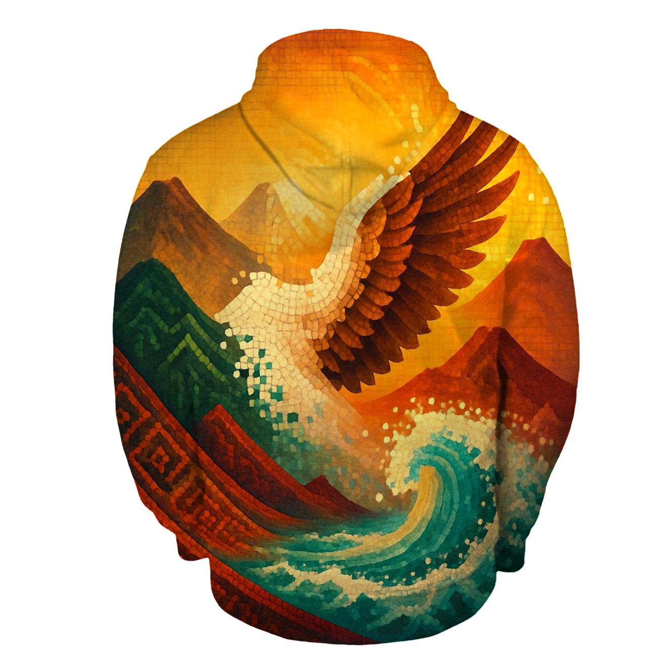Aztec Wave Mosaic pullover hoodies