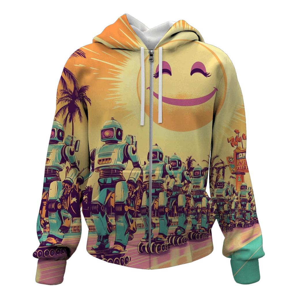 Sunset Roller Robot Parade heavyweight hoodies
