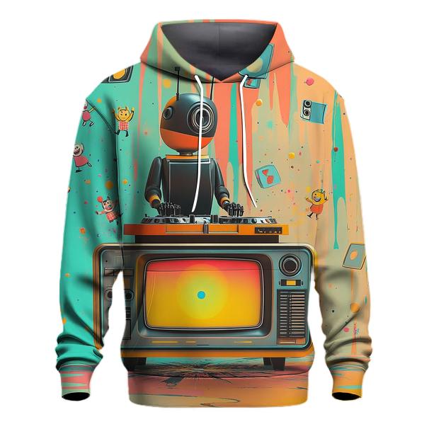 Retro TV Robot Riot hoodie styles
