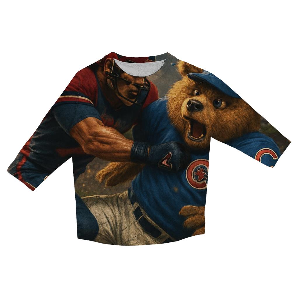 Tomahawk Tackle At Wrigley Field casual three quarter sleeve shirts