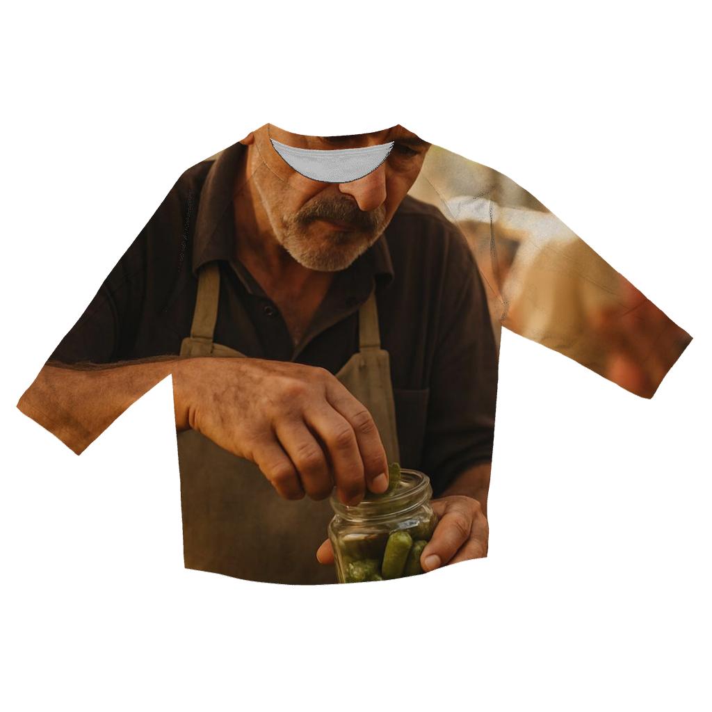 Market Vendor Preparing Cornichon Jar personalized 3/4 sleeve tees