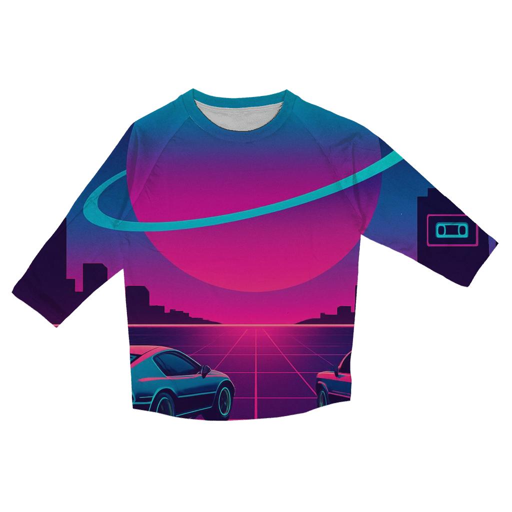 Neon Cosmos Skyline custom 3/4 sleeve shirts