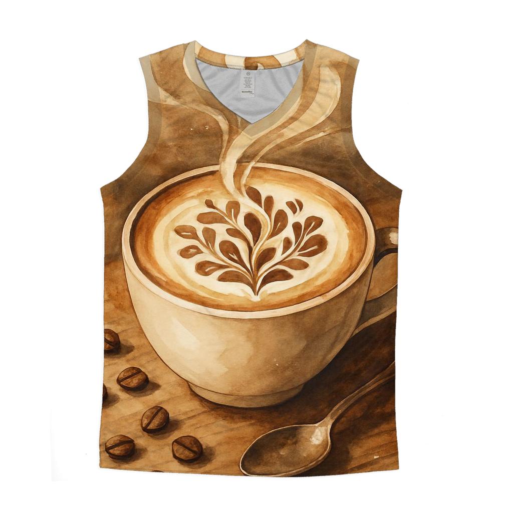 Latte Bloom Swirl designer workout tanks