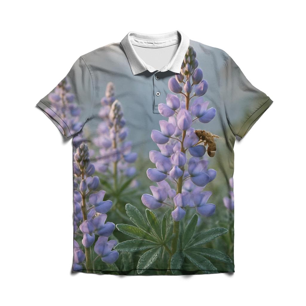 Mountain Pass Alpine Lupine Study designer slim fit polos