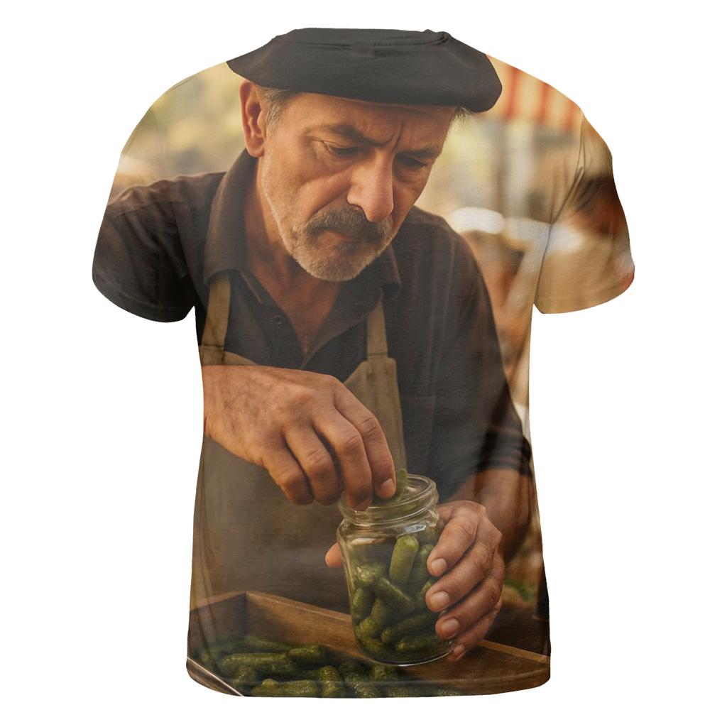 Market Vendor Preparing Cornichon Jar statement graphic shirts