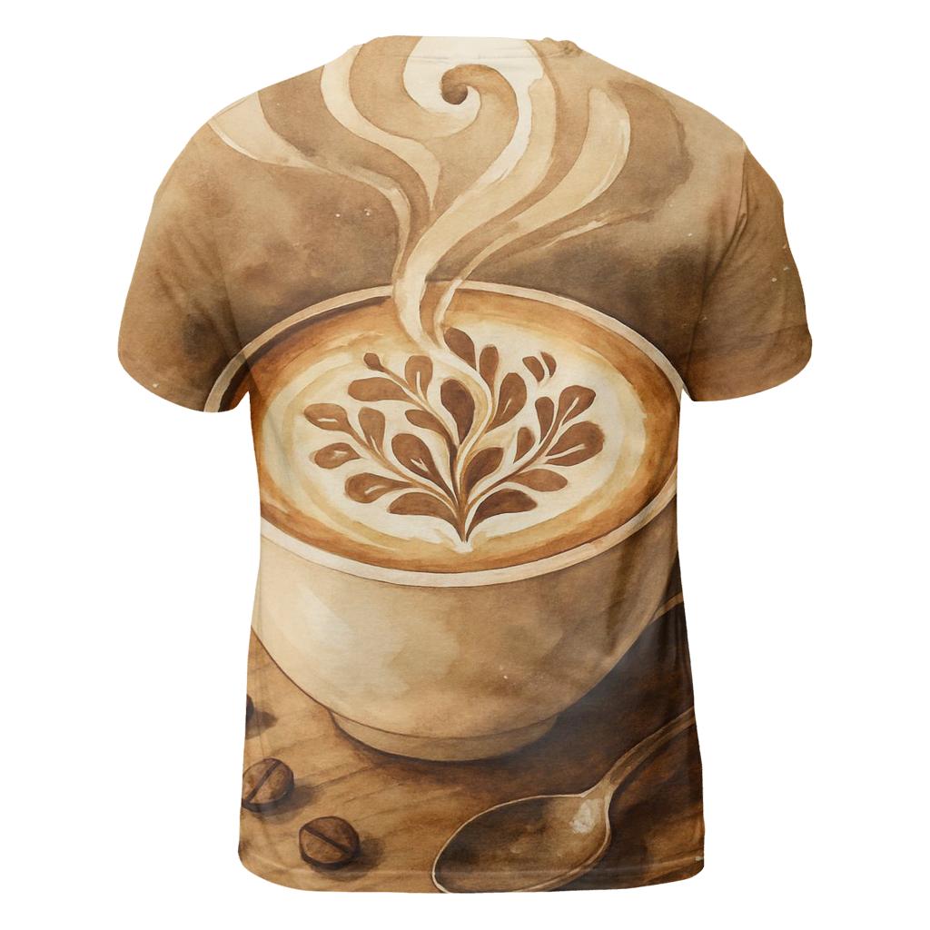 Latte Bloom Swirl custom all-over print shirts