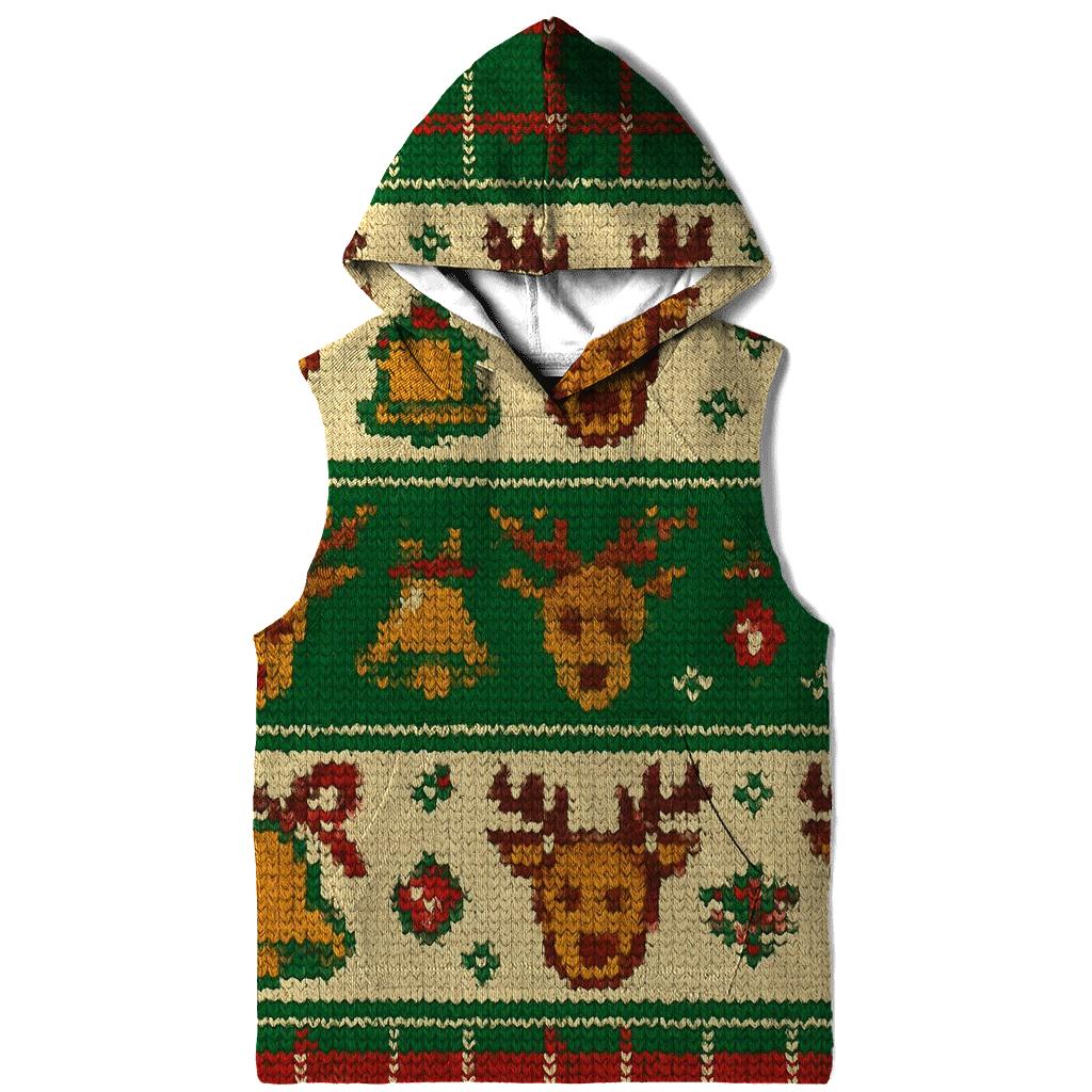 Tinsel Tartan Reindeer Patchwork Design graphic hoodies