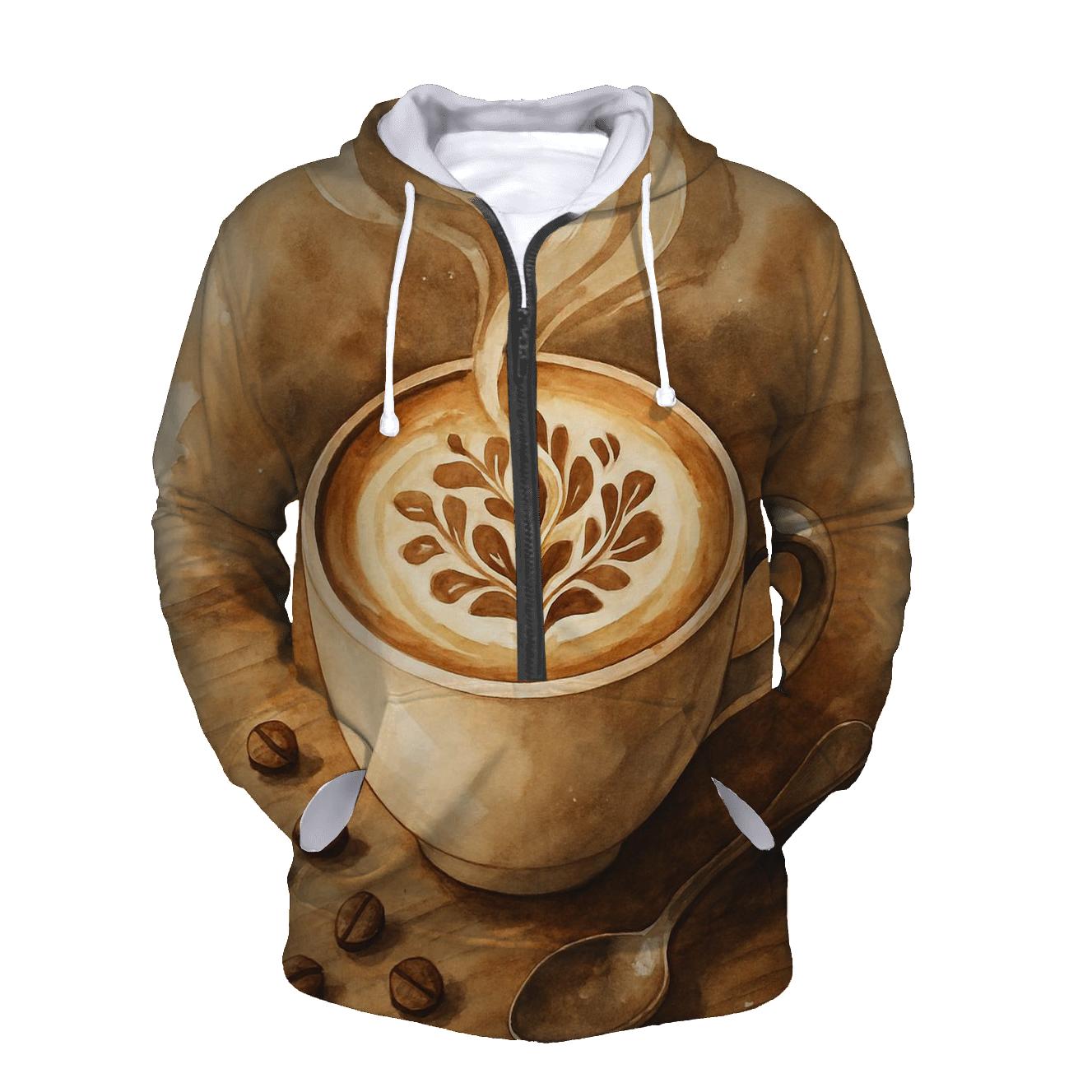 Latte Bloom Swirl custom hoodies