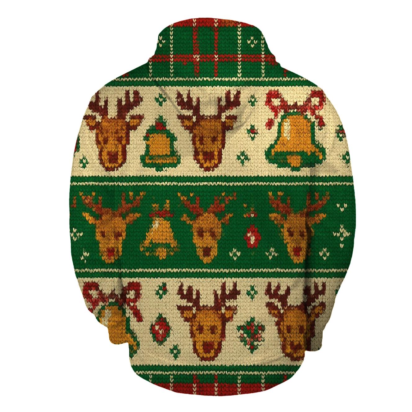 Tinsel Tartan Reindeer Patchwork Design lightweight hoodies