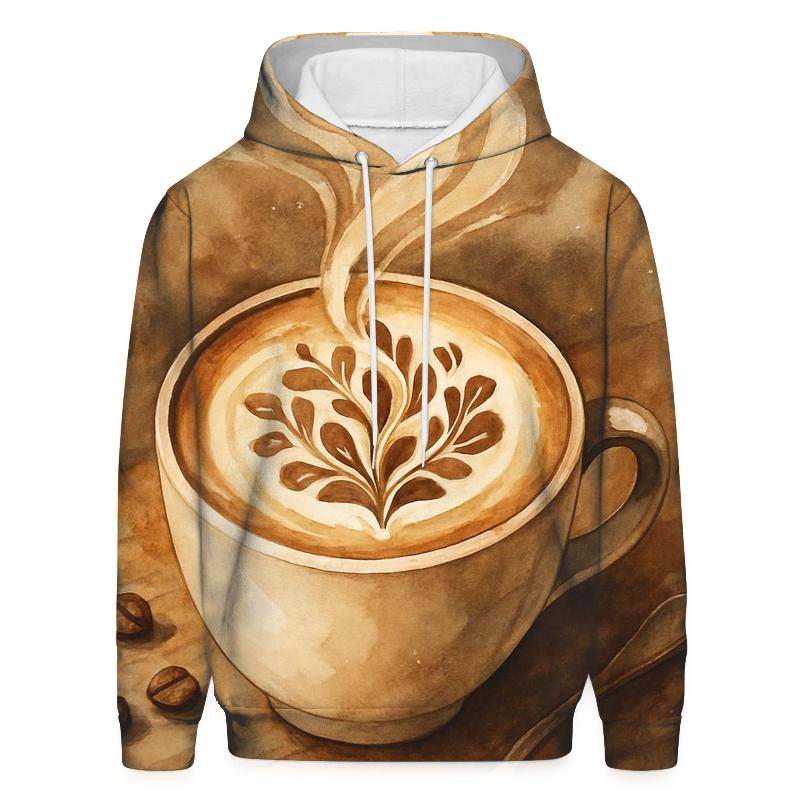 Latte Bloom Swirl zip-up hoodies