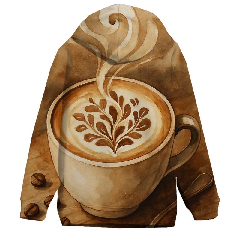 Latte Bloom Swirl zip-up hoodies