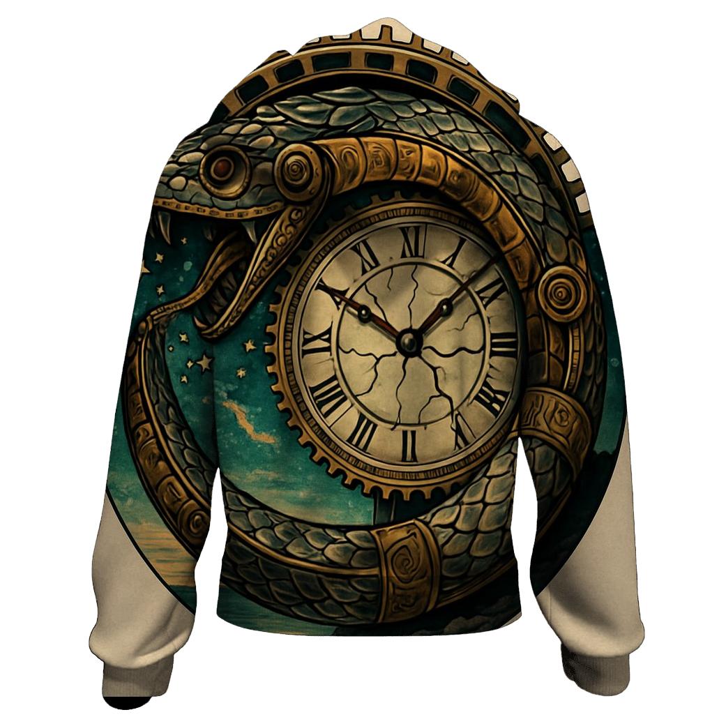 Ouroboros Clockwork Serpent embroidered hoodies