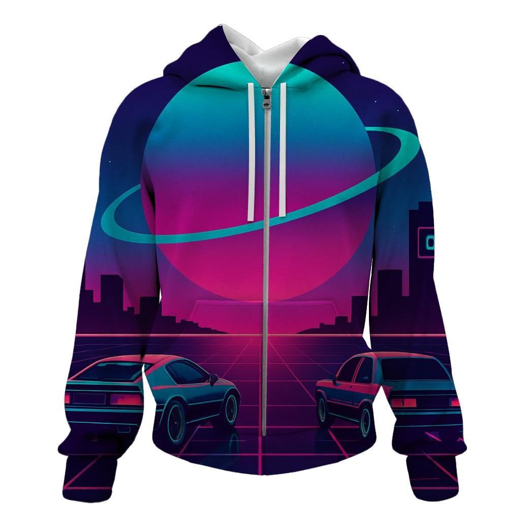 Neon Cosmos Skyline hoodie designs