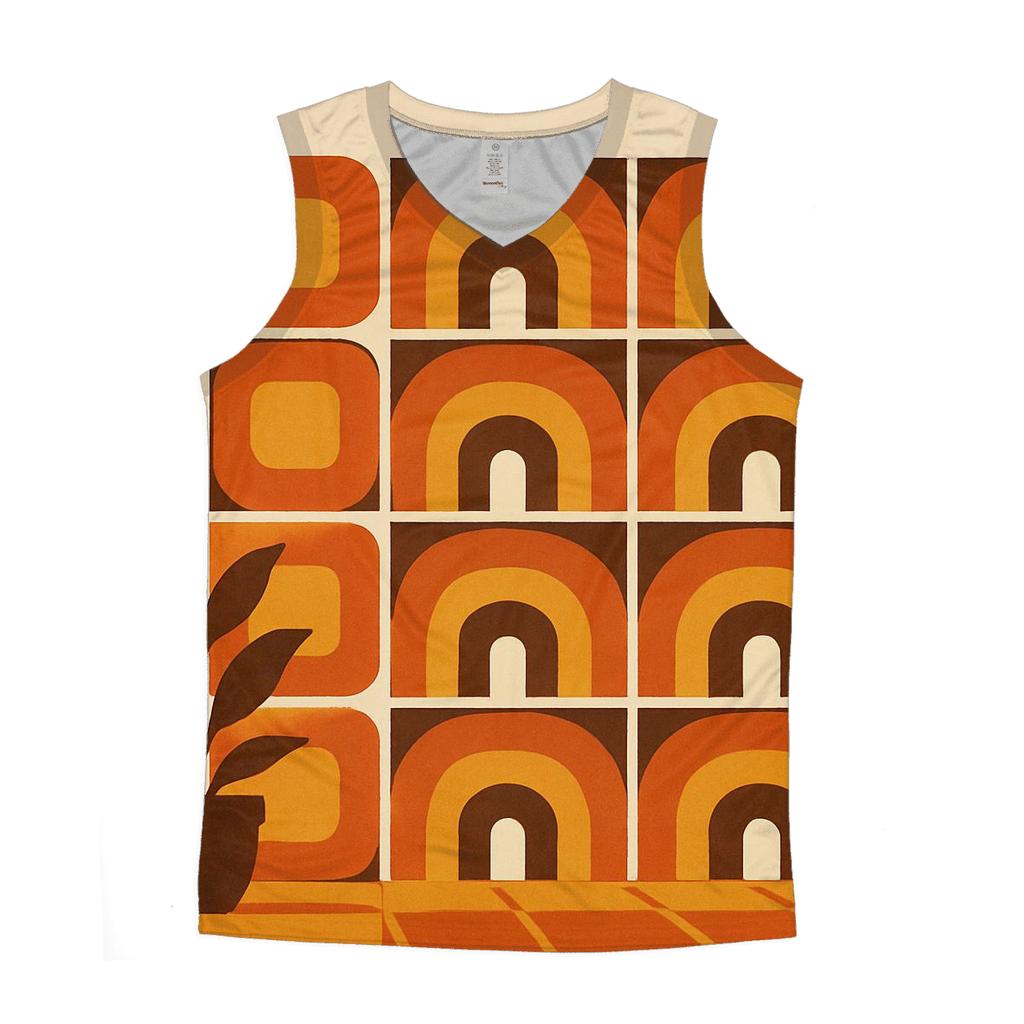 Sunset Groove Tiles graphic print tank tops