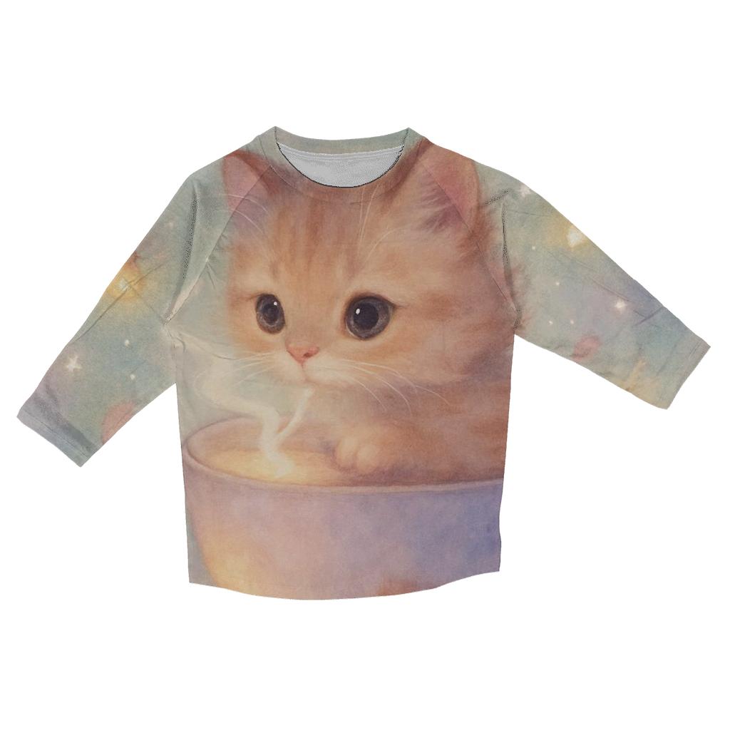 Moonlight Tea Kitten personalized 3/4 sleeve tees