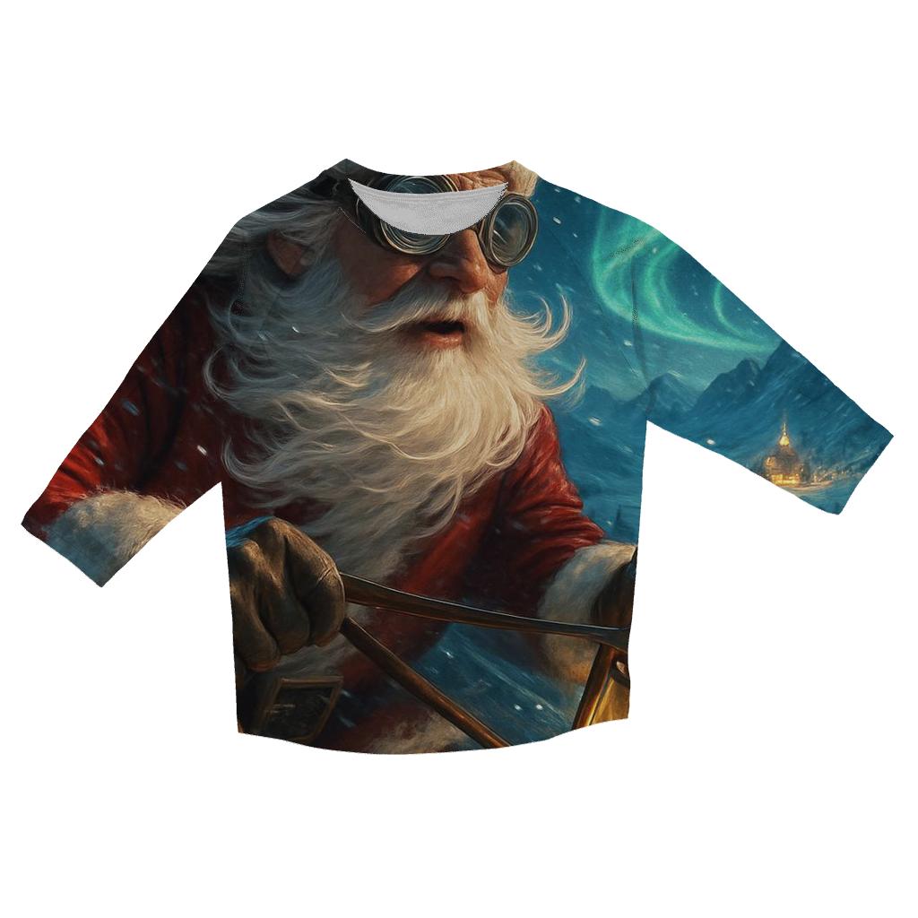 Aurora Sleighburst Santa fashion 3/4 sleeve shirts