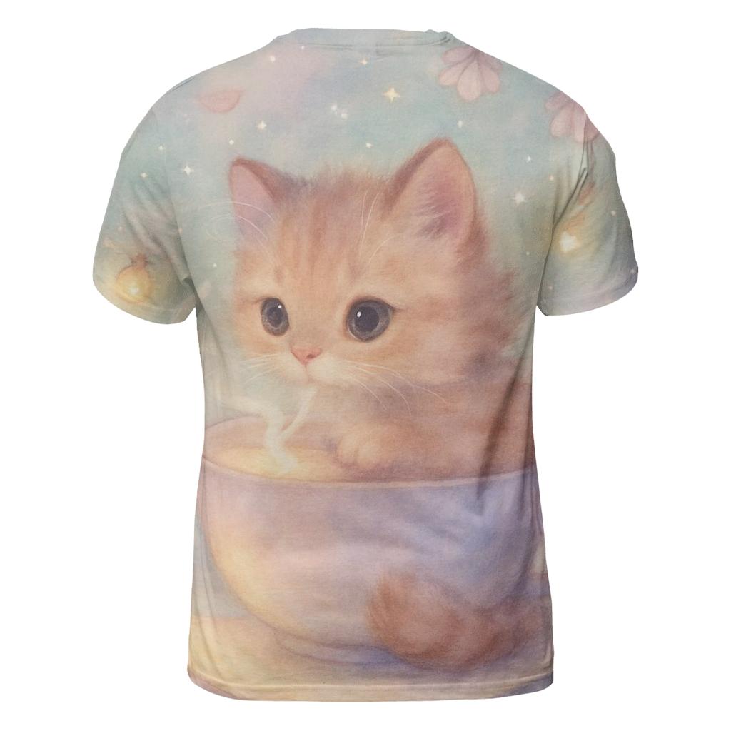 Moonlight Tea Kitten artistic all-over print tops