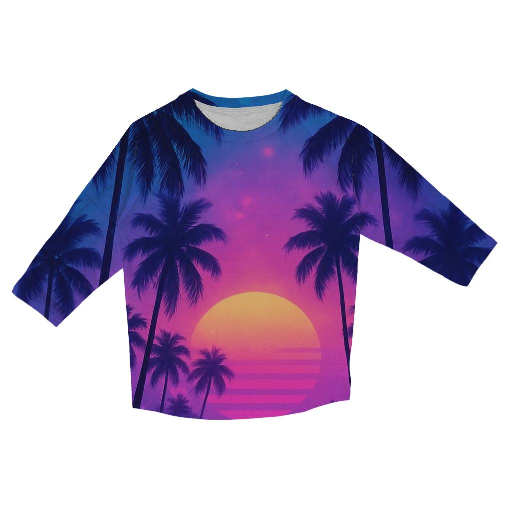 Neon Palm Reverie custom 3/4 sleeve shirts