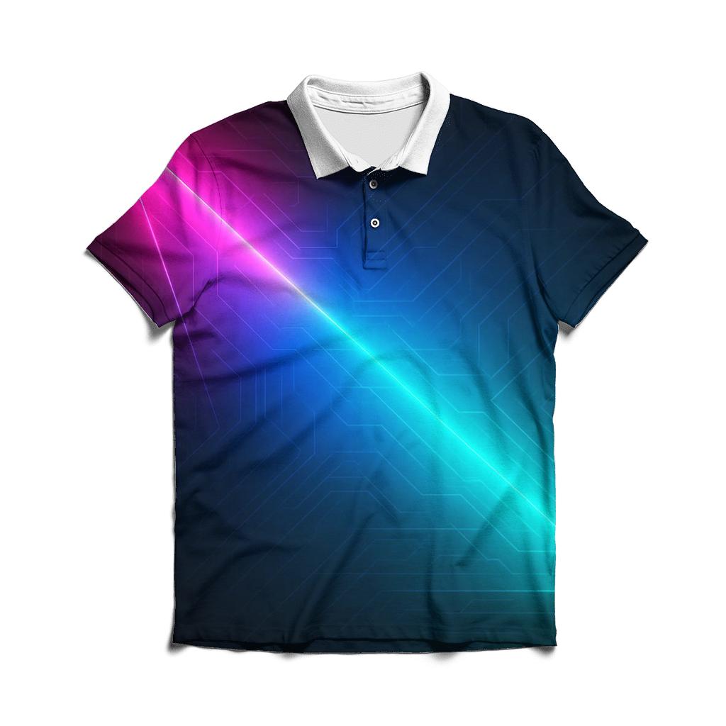 Neon Circuit Sweep personalized polo shirts