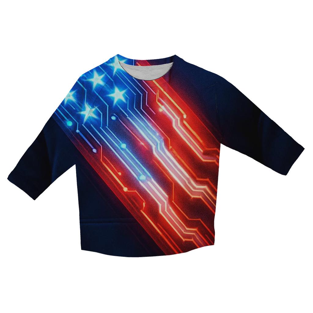 Neon Liberty Circuit designer 3/4 sleeve blouses