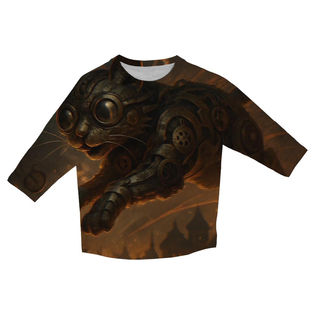 Clockwork Alley Tom printed three quarter sleeve shirts