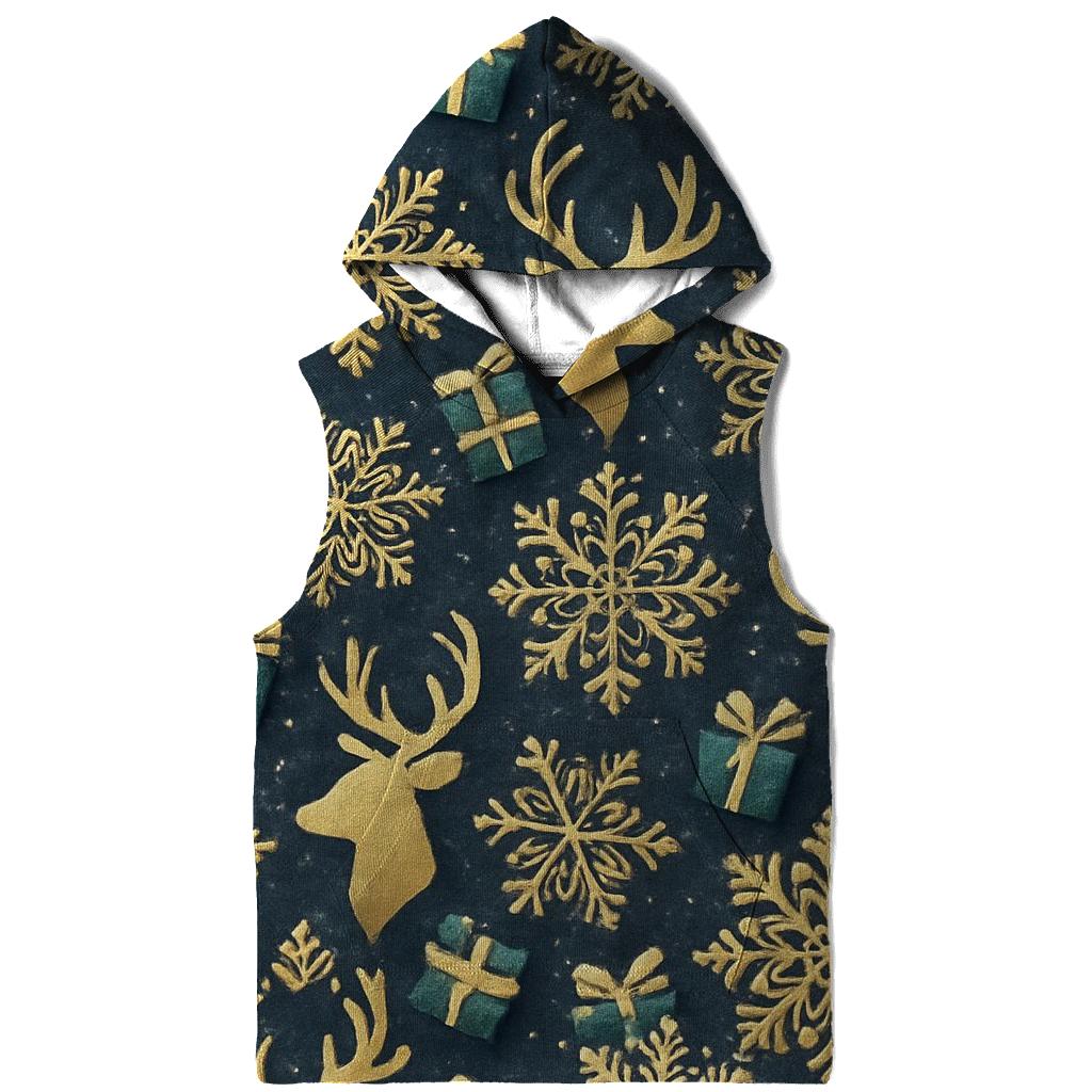 Golden Snowflake Tessellation On Midnight Background zip-up hoodies