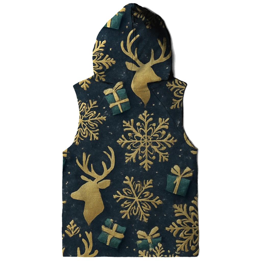 Golden Snowflake Tessellation On Midnight Background zip-up hoodies