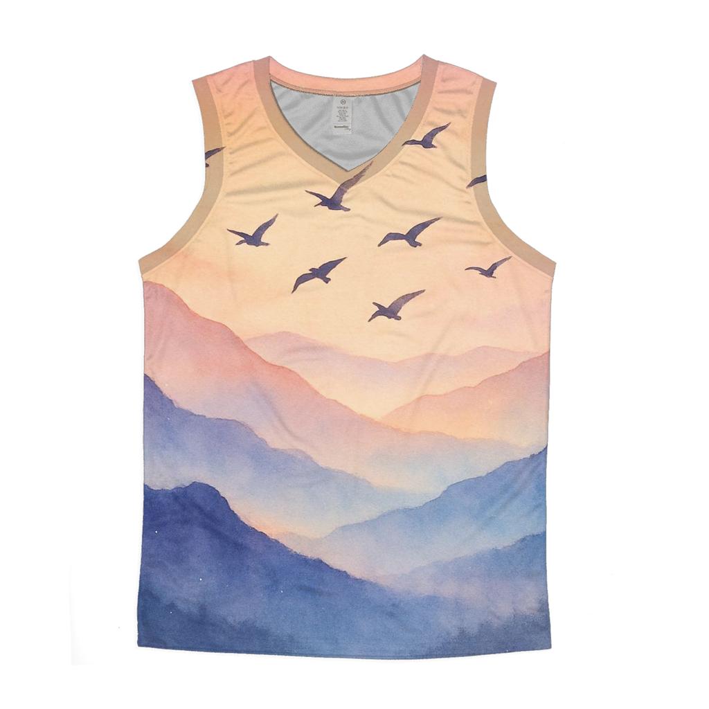 Lavender Mountain Lullaby sports performance tank tops