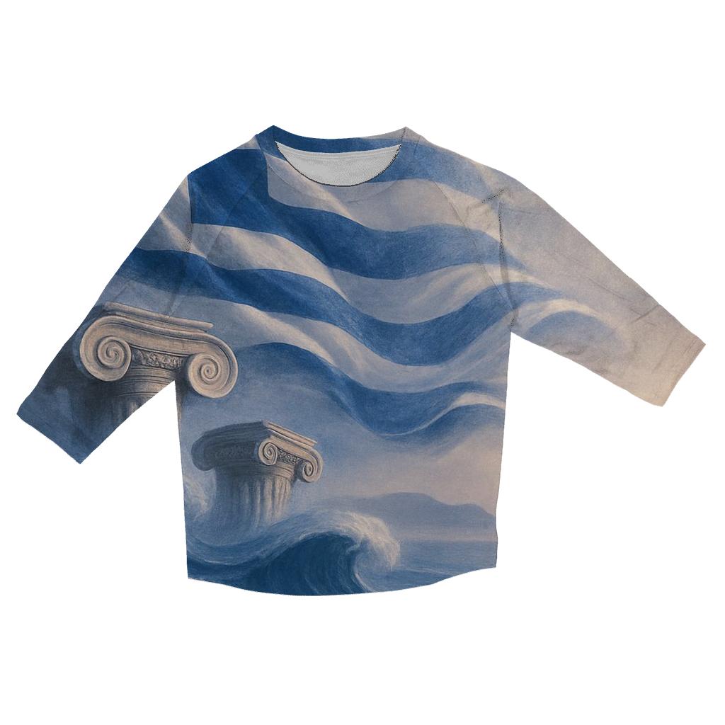 Aegean Wave Cloth cotton quarter sleeve shirts