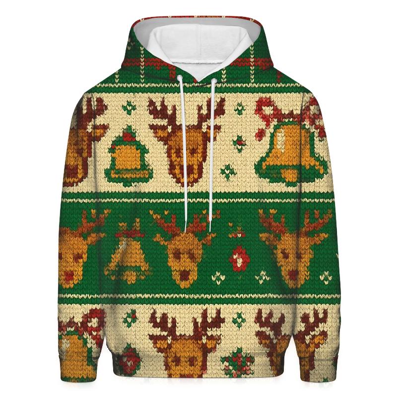 Tinsel Tartan Reindeer Patchwork Design graphic hoodies
